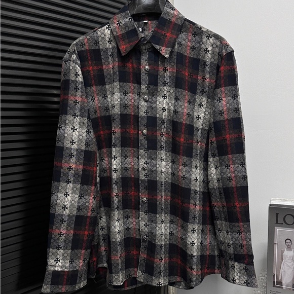 Chrome Hearts Other - Chrome Hearts Black and Red Plaid Shirt